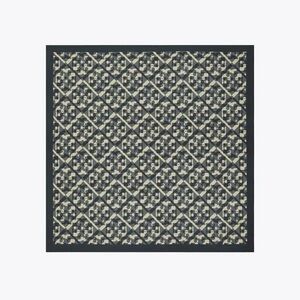 Tory Burch Black and Cream Monogram Scarf